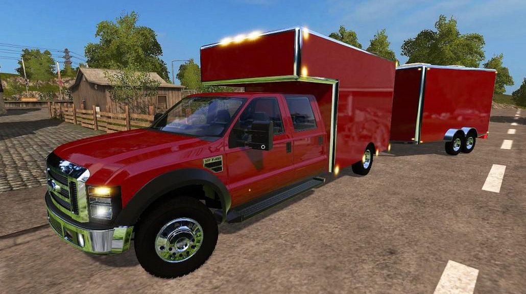 Ford F450 Utility Truck Trailer V10 Mod Farming Simulator 2022