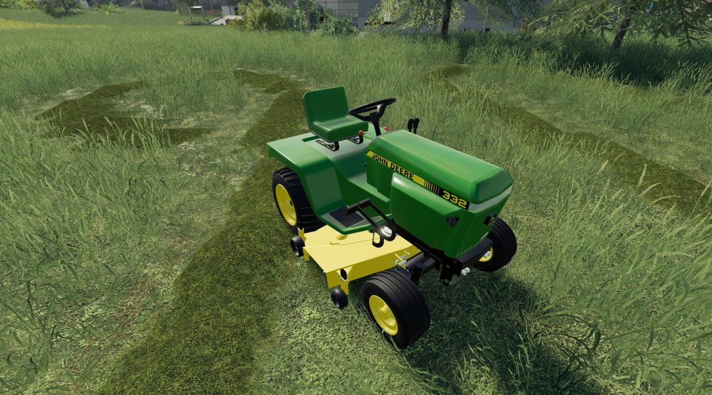 John Deere 332 Lawn Tractor with Lawn Mower and Garden v2.0 Mod