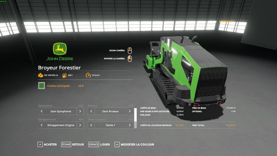Broyeur Forestier v1.0 Mod - Farming Simulator 2019 / 19 mod